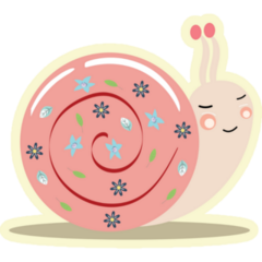 Smiling Snail With Flowers Spring Sticker