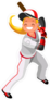 Smiling Softball Player At Bat Sticker