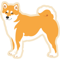 Smiling Standing Shiba Sticker