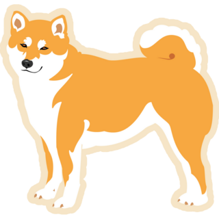 Smiling Standing Shiba Sticker