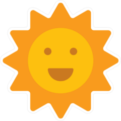Smiling Sun Emoji Icon Sticker