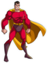 Smiling Superhero Standing Tall Sticker