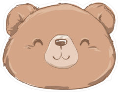 Smiling Teddy Bear Face Sticker