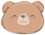 Smiling Teddy Bear Face Sticker