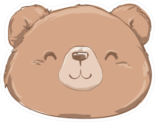 Smiling Teddy Bear Face Sticker