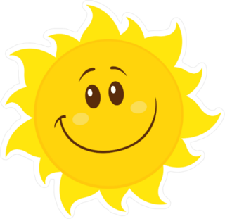 Smiling Yellow Sun Sticker