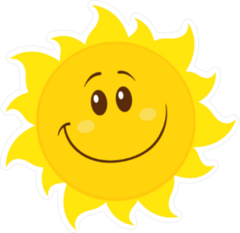 Smiling Yellow Sun Sticker