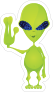 Smirking Green Alien Sticker