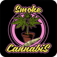 Smoke Cannabis Potted Plant Sticker