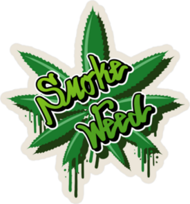 Smoke Weed Leaf Sticker