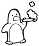 Smoking Penguin Cartoon Sticker