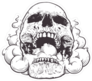Smoking Skull Art Sticker