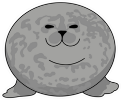 Smooth Seal Circular Cartoon Sticker