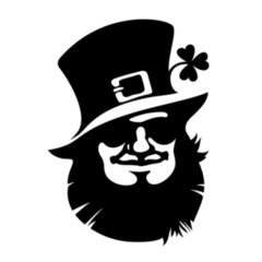 Smug Leprechaun Smiling Transfer Sticker