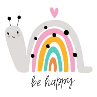 Snail And Rainbow Be Happy Sticker