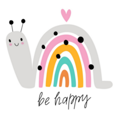 Snail And Rainbow Be Happy Sticker
