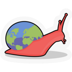 Snail Carrying The Earth Sticker