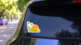 Snail Cartoon Sticker on a Rear Car Window (New) example