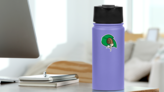 Snail On Leaf Sticker on a Water Bottle (New) example