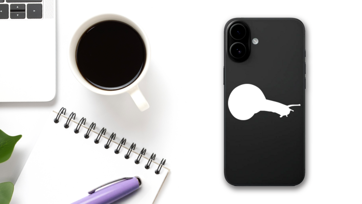 Snail Sticker on a Phone (New) example