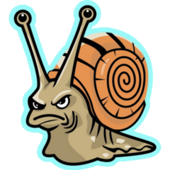 Snail With An Angry Face Sticker