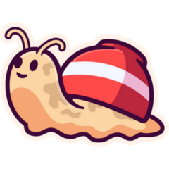 Snail With Bowl Shell Sticker