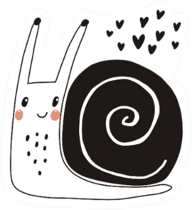 Snail With Hearts Sticker