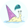 Snail With Ice Cream Cone Shell Sticker