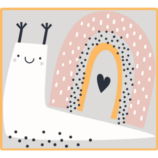 Snail With Rainbow Shell Smile Sticker