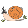Snail With Witch Hat And Black Sticker