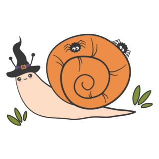 Snail With Witch Hat And Black Sticker