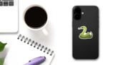 Snake Emoji Sticker on a Phone (New) example