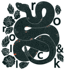 Snake Hand Drawn Rock & Roll Sticker
