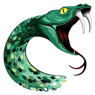 Snake Head With Big Fangs On Open Mouth Sticker