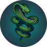 Snake Illustration On Blue Sticker