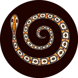 Snake In Aboriginal Art Style Australia Sticker