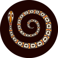 Snake In Aboriginal Art Style Australia Sticker