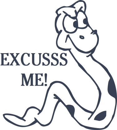 Snake Vinyl Lettering Sticker - Excusss Me!