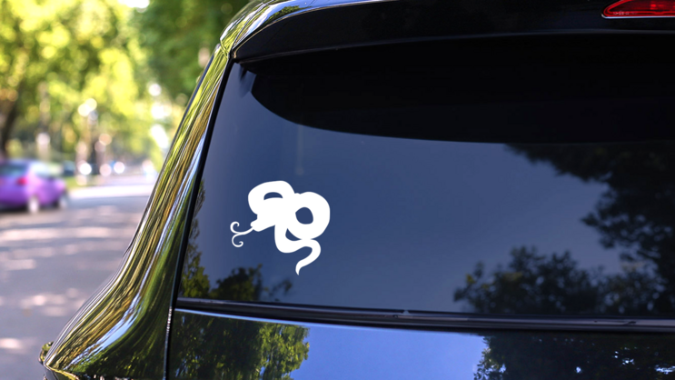 Snake With Swirly Tongue Sticker on a Rear Car Window (New) example