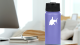 Sneaky Shark Sticker on a Water Bottle (New) example