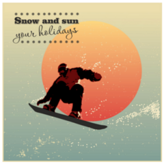 Snow And Sun Holidays Snowboarder Sticker