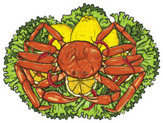 Snow Crab With Lemon And Vegetables Sticker