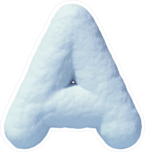 Snow Font Letter A Sticker