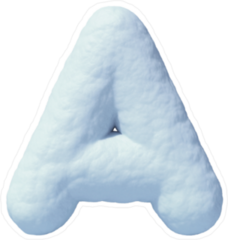 Snow Font Letter A Sticker