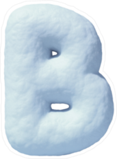 Snow Font Letter B Sticker