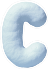 Snow Font Letter C Sticker