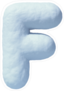 Snow Font Letter F Sticker