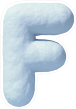 Snow Font Letter F Sticker