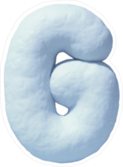 Snow Font Letter G Sticker