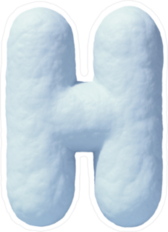 Snow Font Letter H Sticker